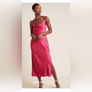Anthropologie Elyse Slip Dress in Pink- Size Medium